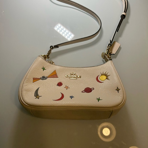 Coach Handbags - Coach Cream Cosmic Embroidered Mini Shoulder Bag
